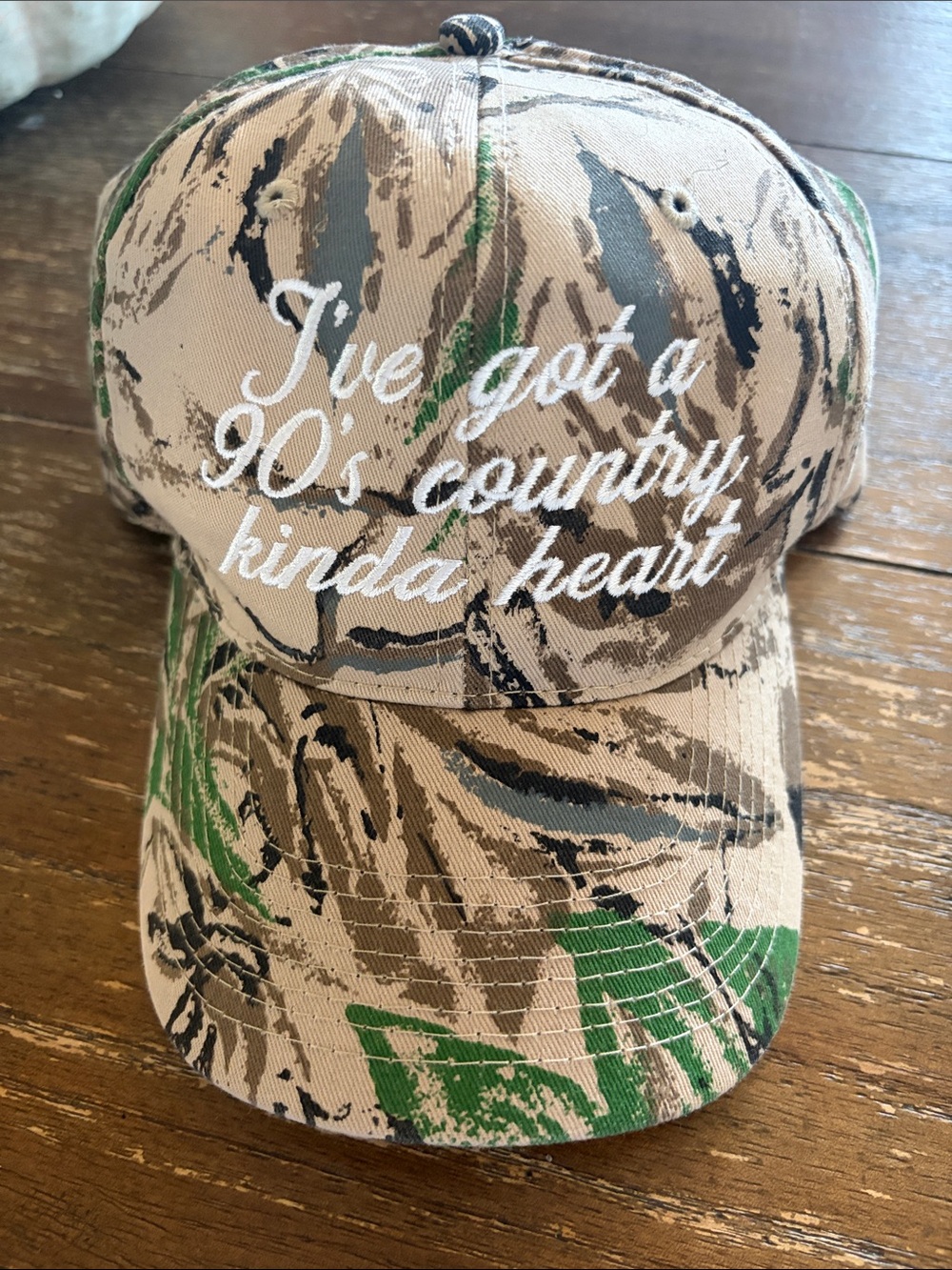 Country Heart Camo Baseball Cap - Tan/Green